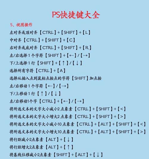 必备的PS快捷键大全（提高工作效率的必备技巧）-第2张图片-星耀数码