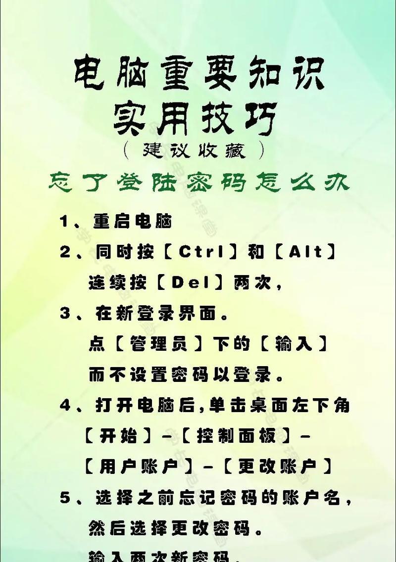 解决电脑删除网络连接密码错误的问题（忘记密码？别担心，这里有解决方案！）-第1张图片-星耀数码